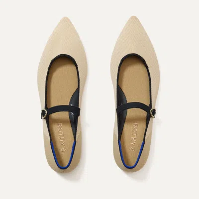 Rothys The Point Mary Jane Ii In Brown/neutral In Sandstone