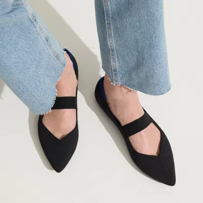 Rothys The Point Mary Jane In Black/neutral