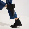 Rothys The Puddle Skipper Boot In Black/neutral In Black