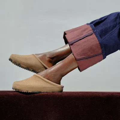 Rothys The Revelvet Casual Clog In Brown/neutral In Nude