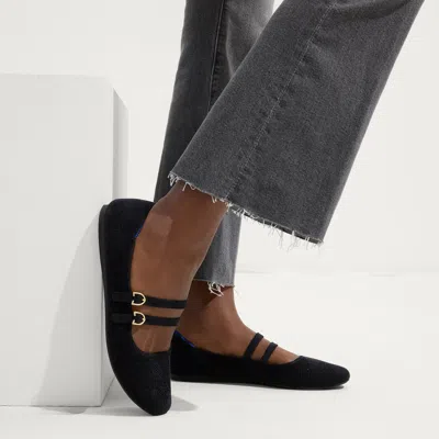 Rothys The Double Buckle Mary Jane Flats In Black