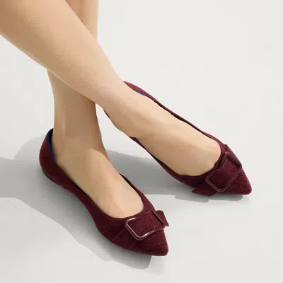 Rothys The Revelvet Emblem Point Ii In Red In Burgundy