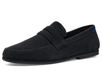 Rothys The Revelvettm Ravello Penny Loafers Men's Flat Shoes Revelvet Black: 14 M, Synthetic