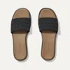 Rothys The Slide Sandal In Black/neutral In Black Crochet