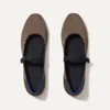 Rothys The Square Mary Jane In Brown In Wren Micro Check