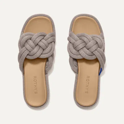 Rothys The Summer Sandal In Grey/metallic In Silver
