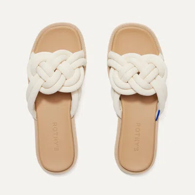 Rothys The Summer Sandal In White/neutral In White Sand
