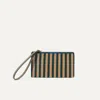 Rothys The Wallet Wristlet In Brown/green In Pine Stripe