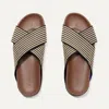 Rothys The Weekend Slide In Brown In Toffee Stripe