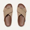 Rothys The Weekend Slide In Brown/neutral In Wren Stripe