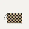 Rothys The Wristlet In Black/brown In Checker Classic