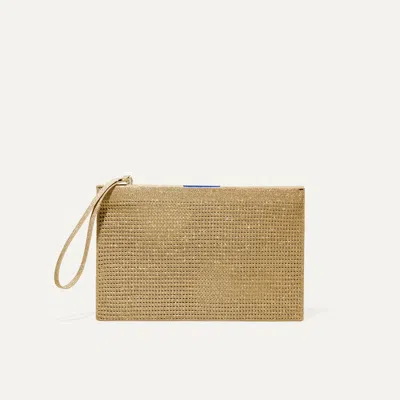 Rothys The Wristlet In Brown/metallic In Golden Perf