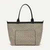 Rothys The Zip Travel Tote In Black/white In Tuxedo Midi Check