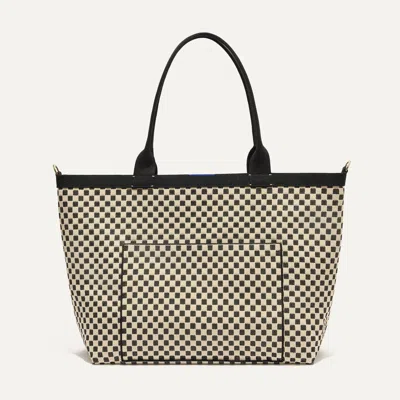 Rothys The Zip Travel Tote In Black/white In Tuxedo Midi Check