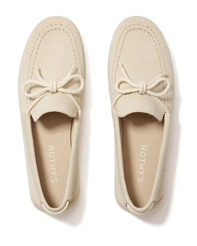 Rothys The Boat Shoe In White/neutral In Sea Foam