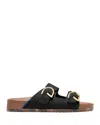 Rothys The Buckle Slide In Black/neutral In Black