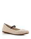 Rothys The Max Square Mary Jane In White/neutral In Tan