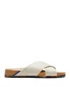 Rothys The Weekend Slide In White/neutral In Oat