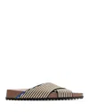 Rothys The Weekend Slide In Brown In Toffee Stripe