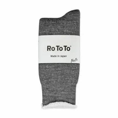 Rototo Double Face Merino Socks Charcoal In Grey