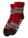 Rototo Fairisle-patterned Slipper Socks In Red