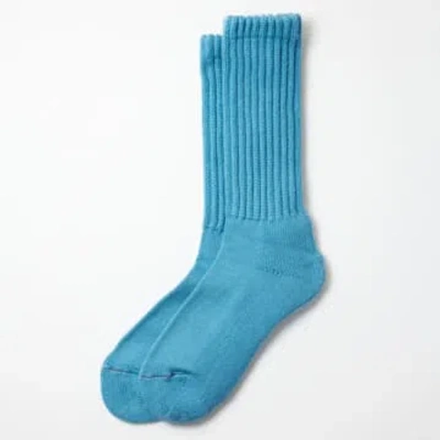 Rototo Loose Pile Crew Socks Mid Blue