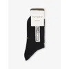Rototo Mens Black R1550 Logo Cotton-blend Ankle Socks In Black