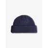 Rototo Mens Waffle Watch Wool-blend Beanie Hat Faded Navy In Blue