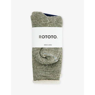 Rototo Double Face Merino Socks Army Green