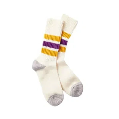 Rototo Old School Ribbed Socks Yellow / Purple