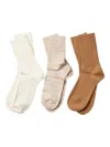 Rototo Organic Cotton Ribbed Socks (pack Of Three) In Multi