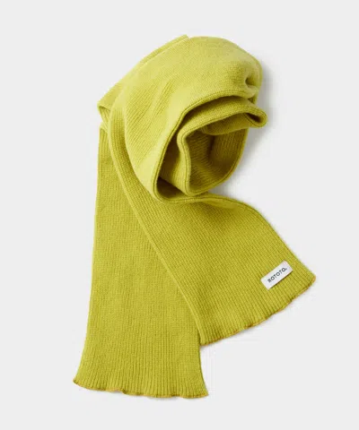 Rototo Ribbed Scarf In Green Lime