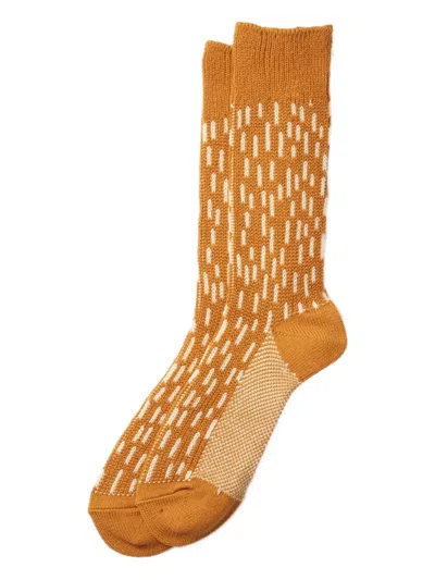 Rototo Ribbed Socks In Brown