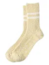 Rototo Slub-knit Stripe-detail Socks In Multi