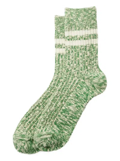 Rototo Slub-knit Stripe-detail Socks
