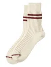 Rototo Striped Ribbed Socks In Neutral