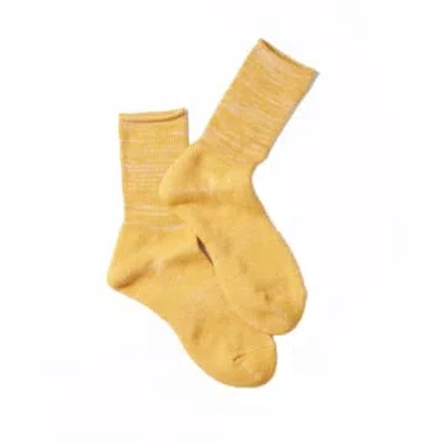 Rototo Washi Pile Crew Socks Yellow