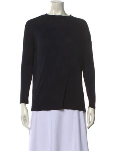 Pre-owned Roucha Bateau Neckline Long Sleeve Top In Black