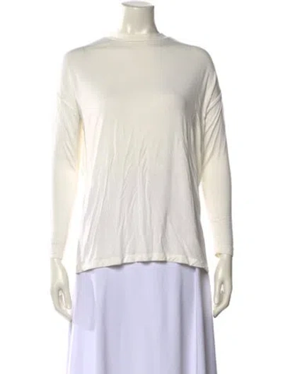 Pre-owned Roucha Bateau Neckline Long Sleeve T-shirt In White