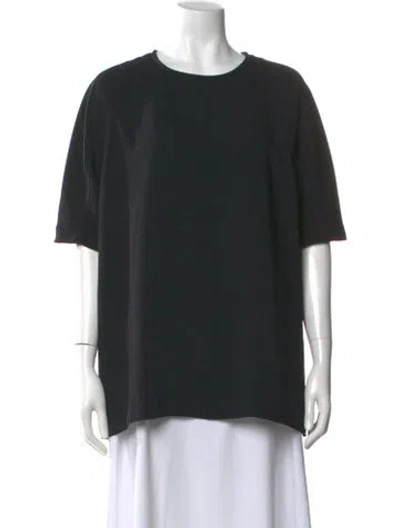 Pre-owned Roucha Bateau Neckline Short Sleeve T-shirt In Black