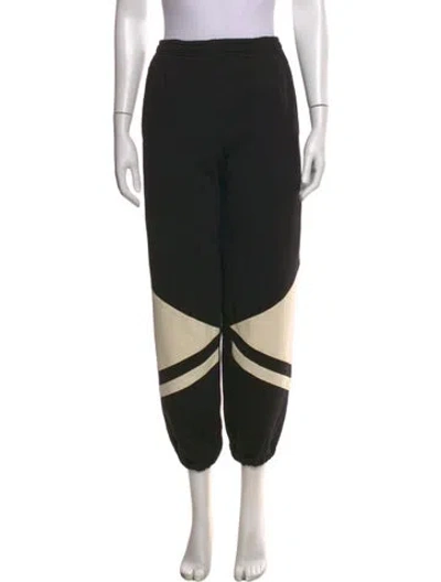 Pre-owned Roucha Colorblock Pattern Straight Leg Pants In Black