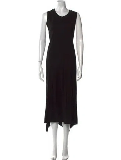 Pre-owned Roucha Crew Neck Long Dress In Black