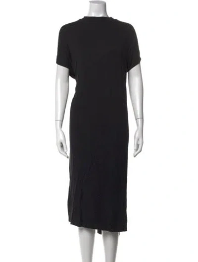 Pre-owned Roucha Crew Neck Long Dress In Black