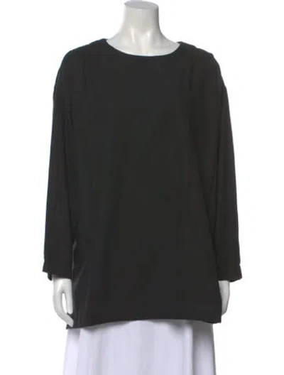 Pre-owned Roucha Crew Neck Long Sleeve Top In Black