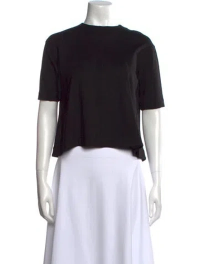 Pre-owned Roucha Crew Neck Short Sleeve Crop Top In Black