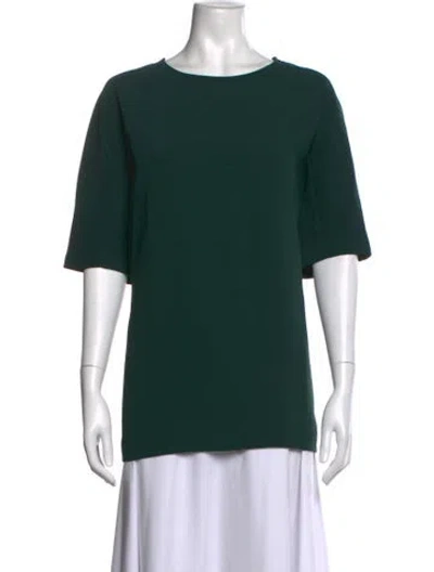 Pre-owned Roucha Crew Neck Three-quarter Sleeve Top In Green