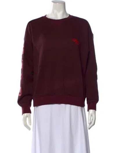 Pre-owned Roucha Graphic Print Crew Neck Sweatshirt In Burgundy