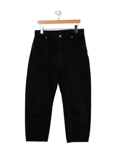 Pre-owned Roucha High-rise Straight Leg Jeans In Black