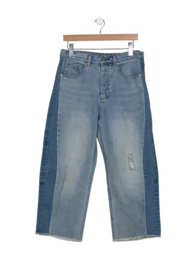 Pre-owned Roucha High-rise Straight Leg Jeans In Blue