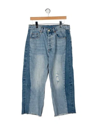 Pre-owned Roucha High-rise Wide Leg Jeans In Blue